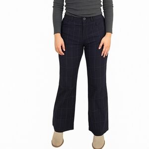 Haband Women's Grey Plaid Flared Cotton Pants Size 24 NWT